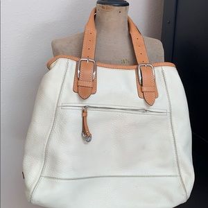 COLE HAAN Ivory Color Vachetta Leather Tote Bag